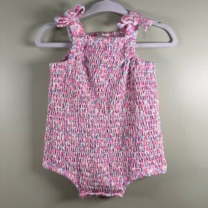 Little Lass Pink and White Baby Romper